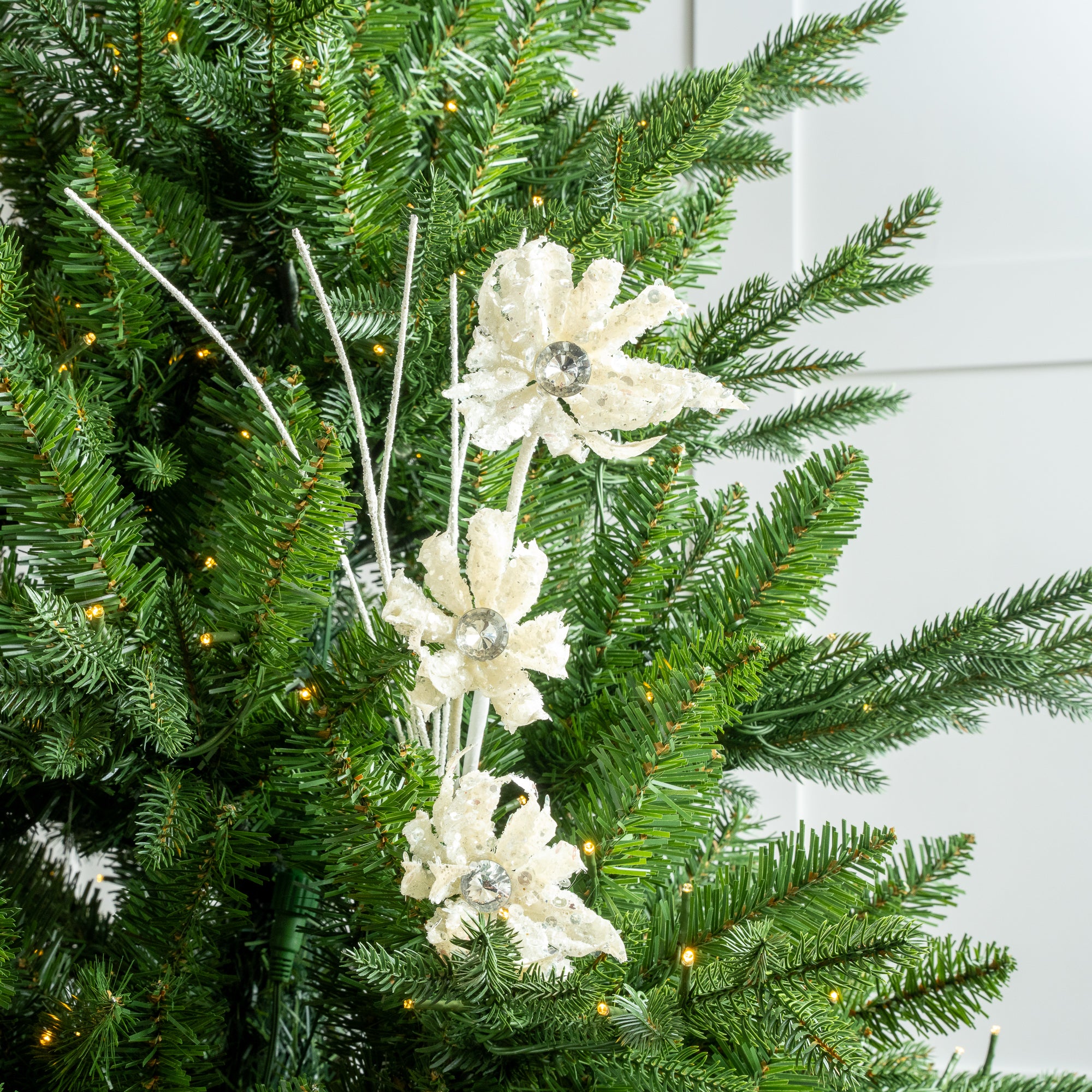 22" Glitter Starburst Flower Spray