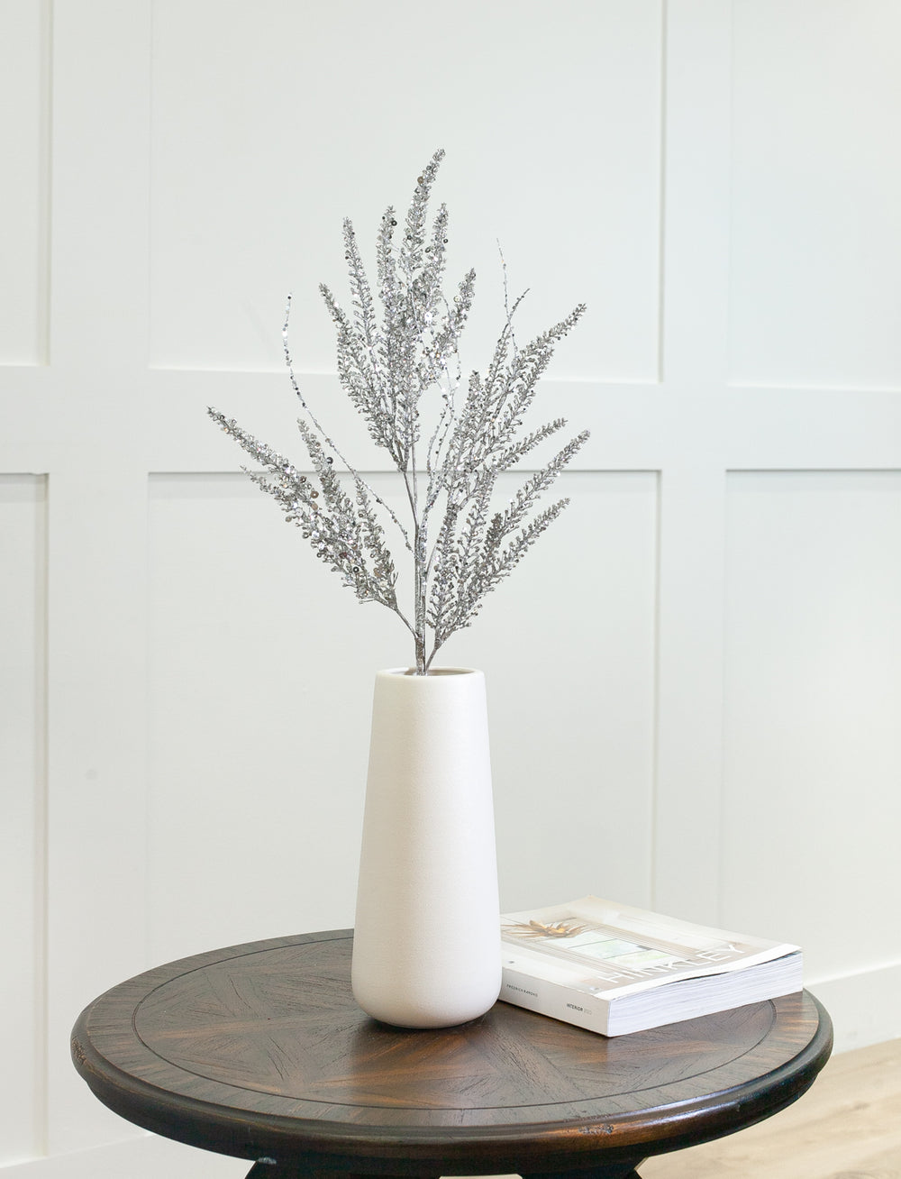 29" Pewter Glitter Coral Spray