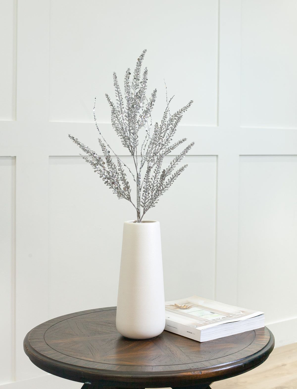 29" Pewter Glitter Coral Spray