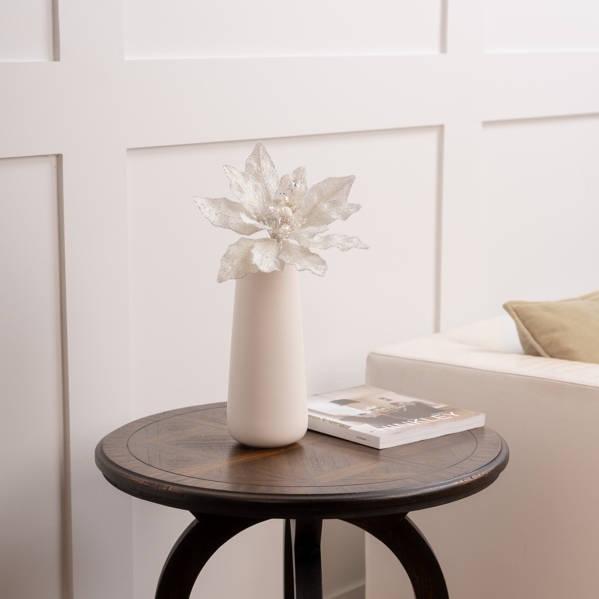 12" Glitter Poinsettia Pick