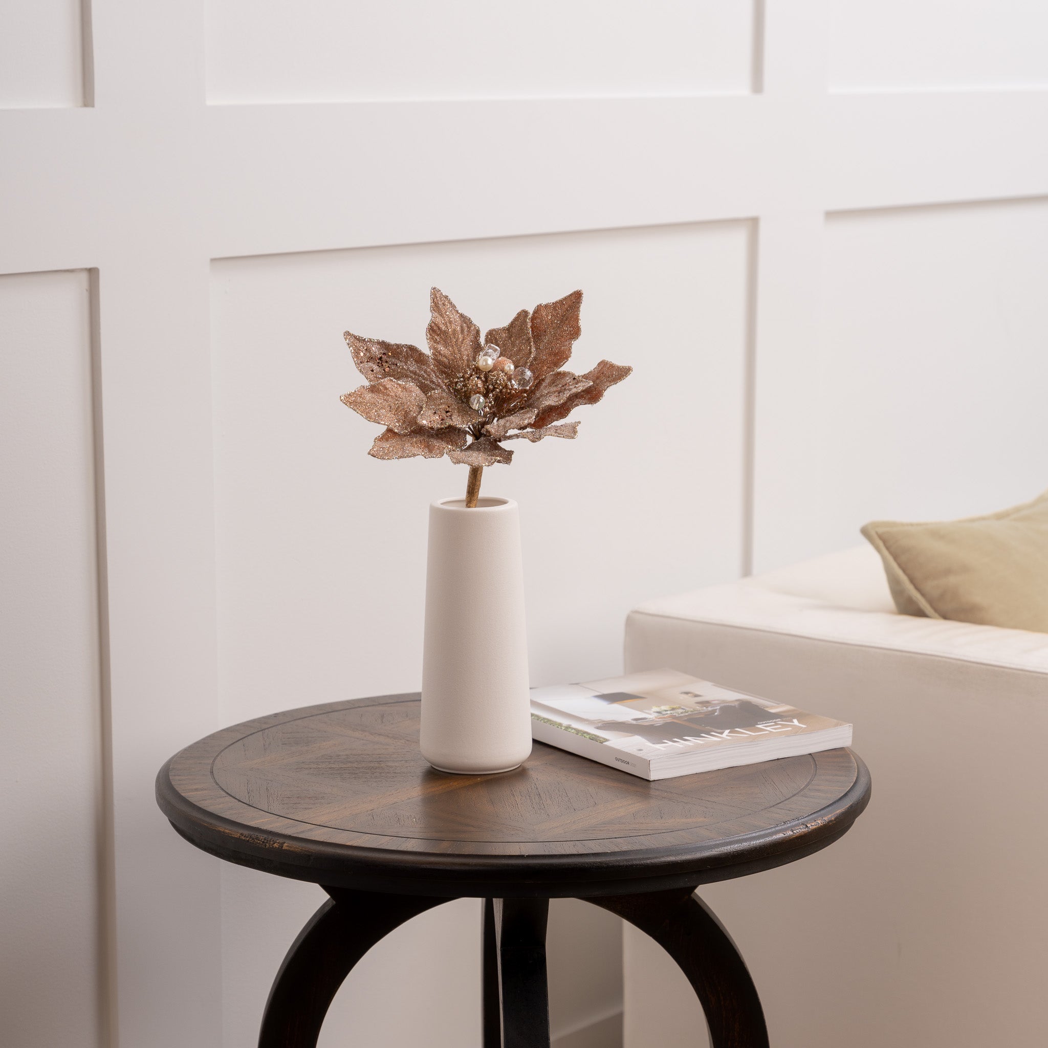 12" Glitter Poinsettia Pick