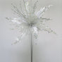 16" White & Silver Poinsettia Stem