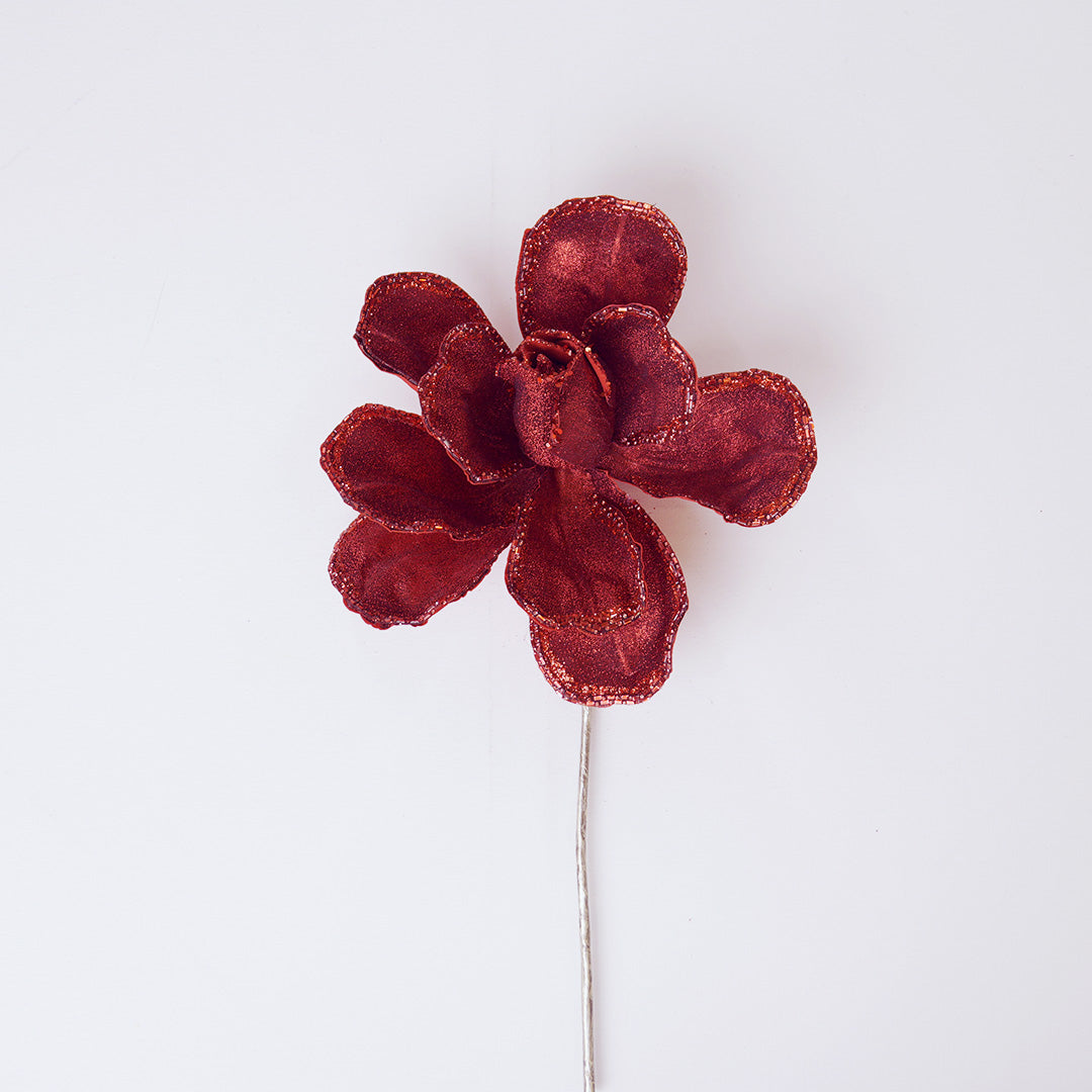17" Rose Poinsettia Stem