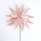 15" Pink Glitter Poinsettia Stem