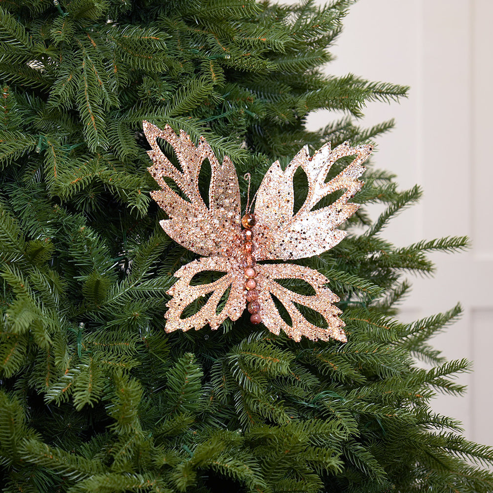 12" Cappuccino Glitter Butterfly