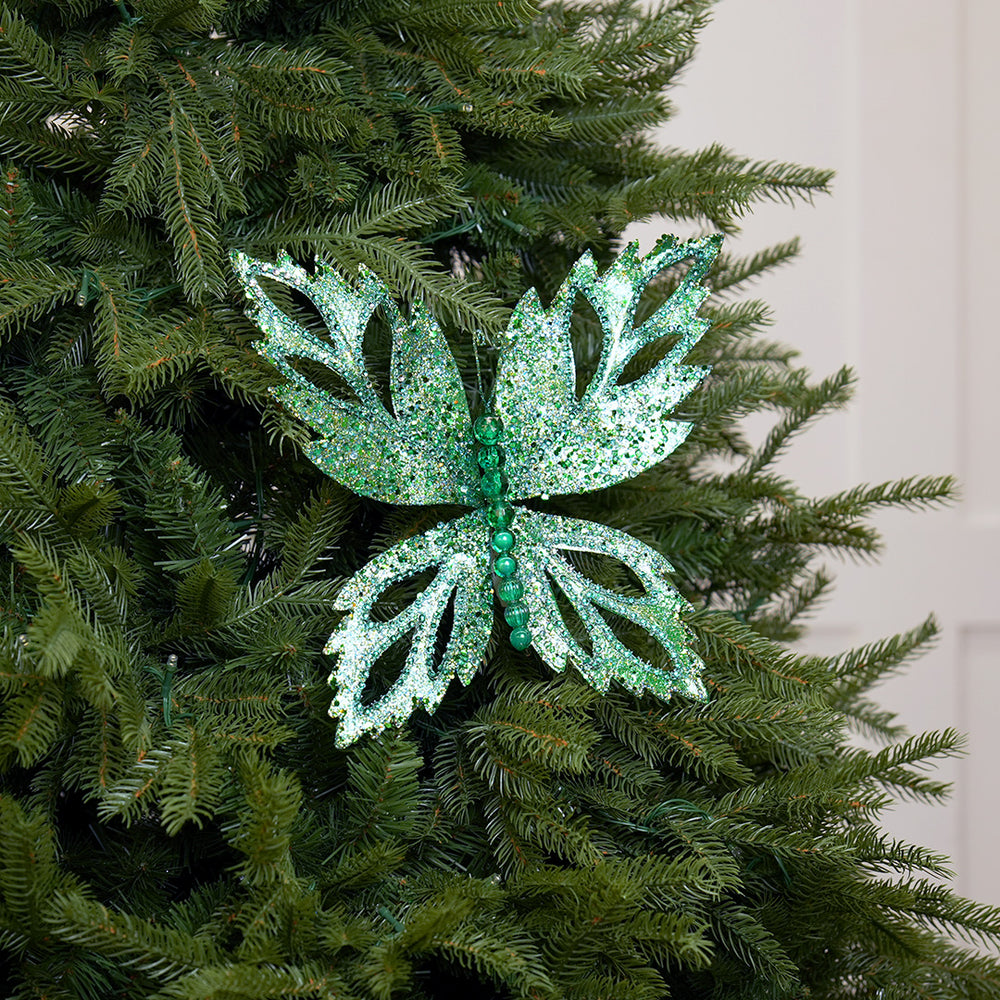 12" Emerald Glitter Butterfly