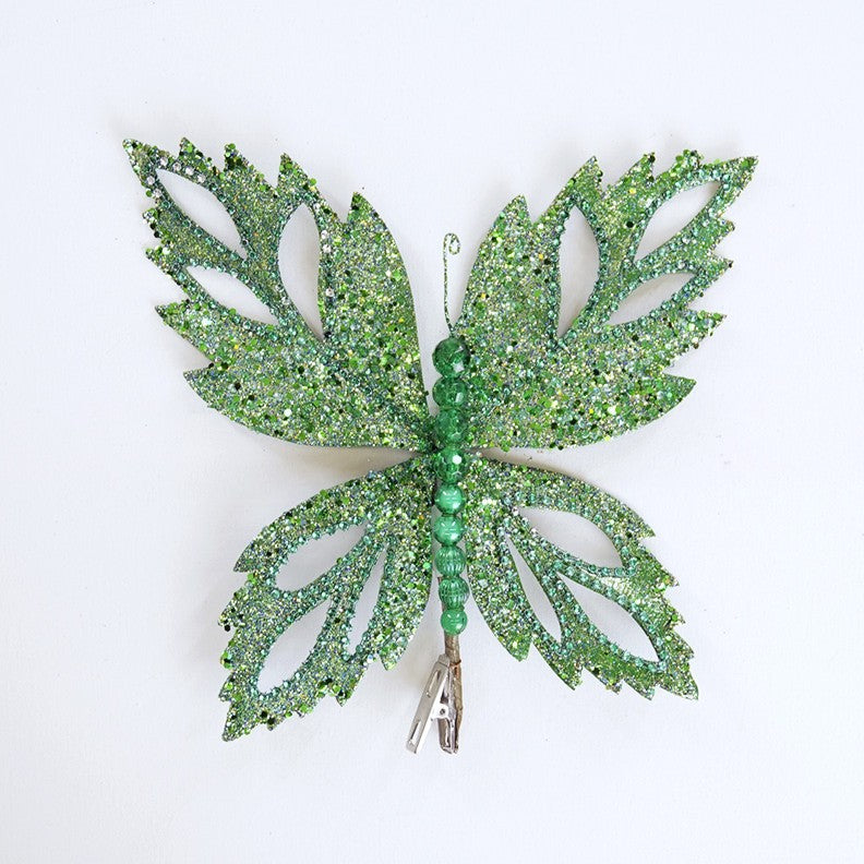12" Emerald Glitter Butterfly