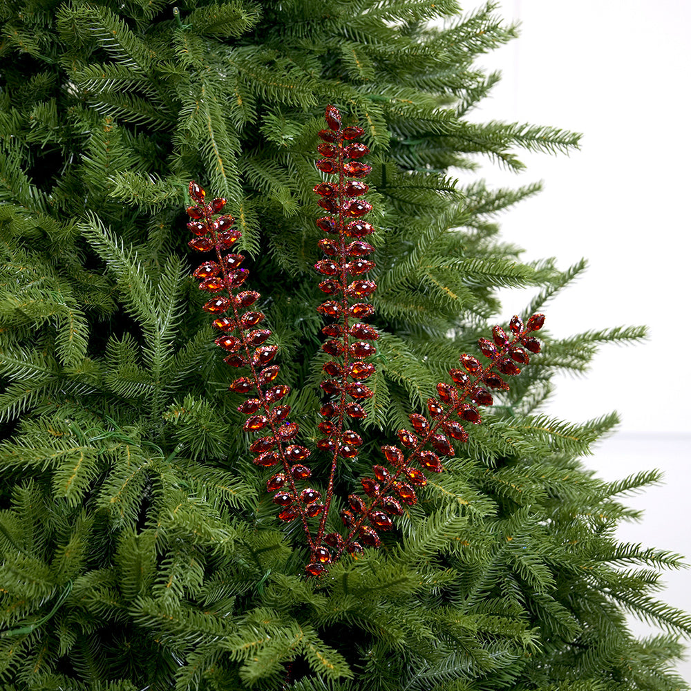 29" Burgundy Diamond Leaf Spray