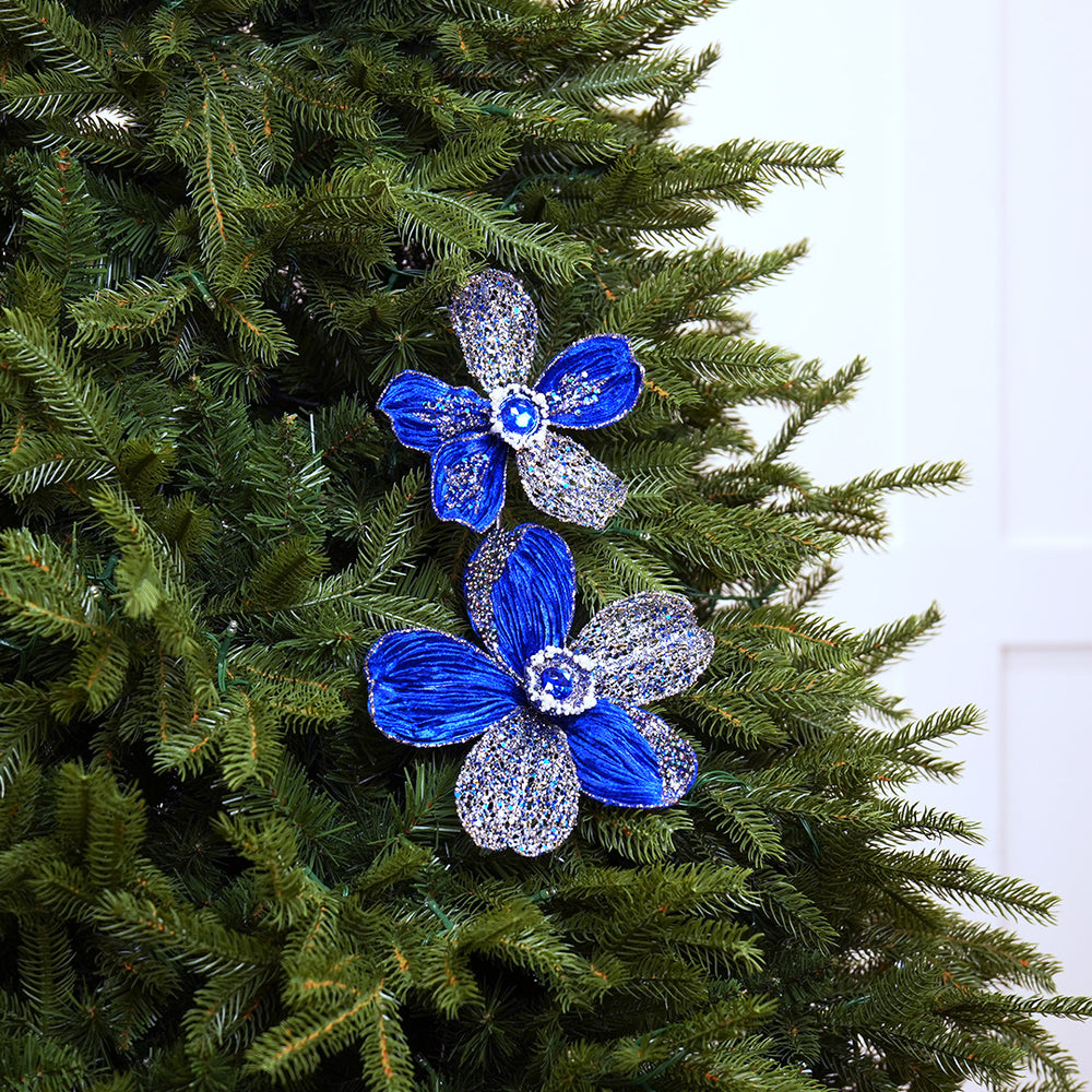 22" Blue Magnolia Spray