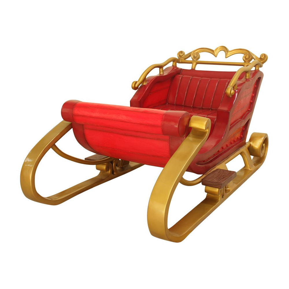 6 FT X 4 FT Red & Gold Santa Sleigh 2 Seater