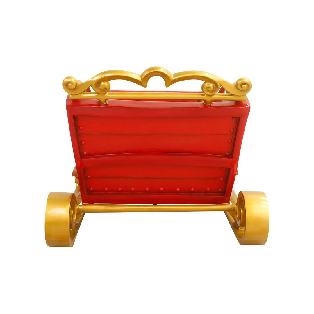 6 FT X 4 FT Red & Gold Santa Sleigh 2 Seater