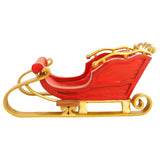 6 FT X 4 FT Red & Gold Santa Sleigh 2 Seater