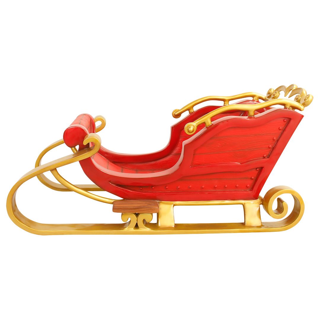 6 FT X 4 FT Red & Gold Santa Sleigh 2 Seater