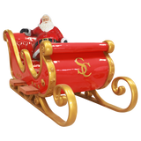 10 FT Red & Gold Santa Sleigh 4 Seater