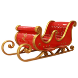 10 FT Red & Gold Santa Sleigh 4 Seater