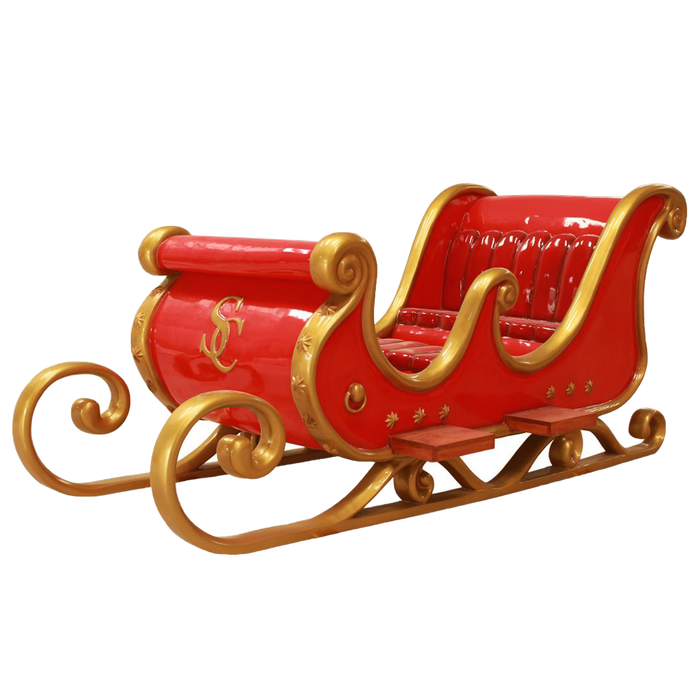 10 FT Red & Gold Santa Sleigh 4 Seater