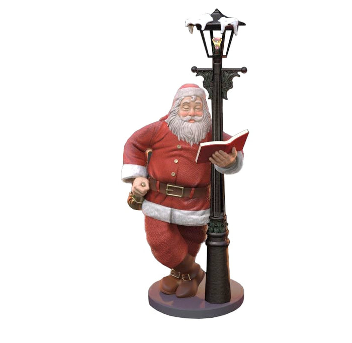 6 FT Reading Santa With Lampost
