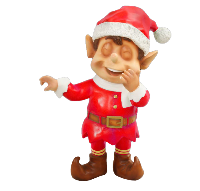 3 FT Red Santa Elf Laughing