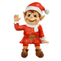 3 FT Red Santa's Elf Sitting