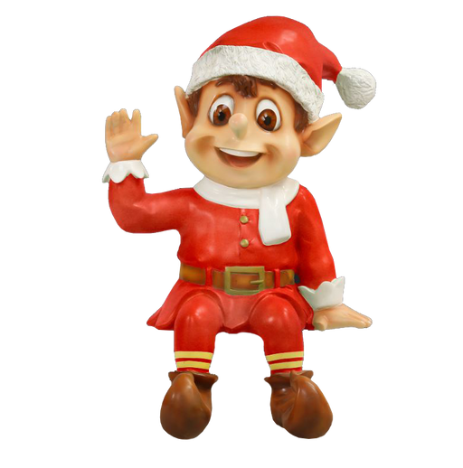 3 FT Red Santa's Elf Sitting