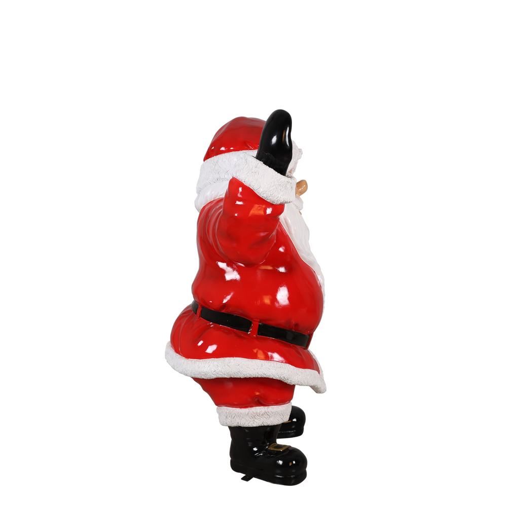 4.5 FT Santa Claus Waving With Black Gloves