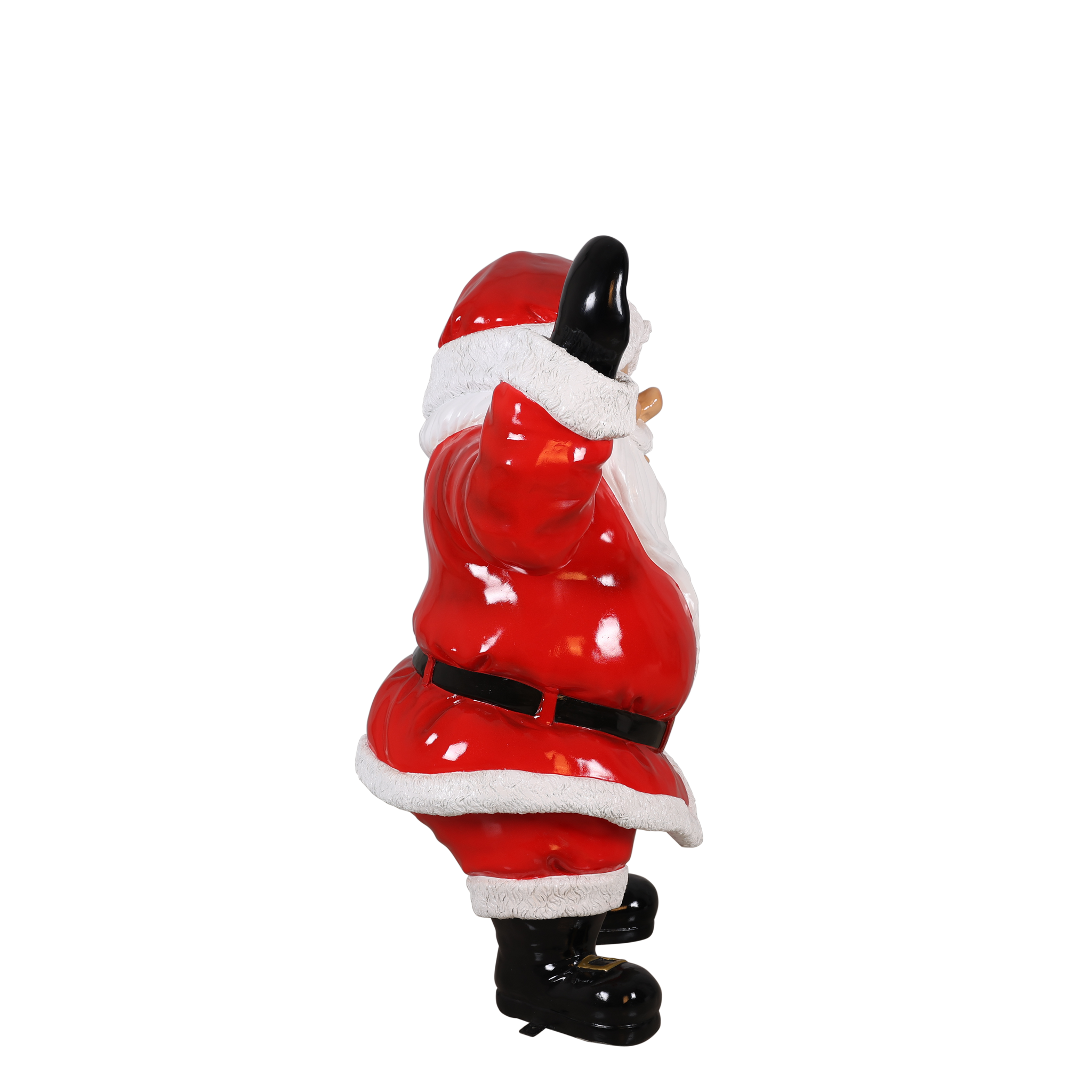 4.5 FT Santa Claus Waving With Black Gloves