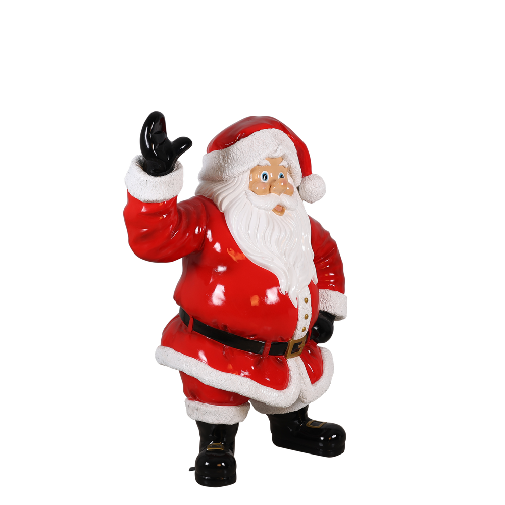 4.5 FT Santa Claus Waving With Black Gloves