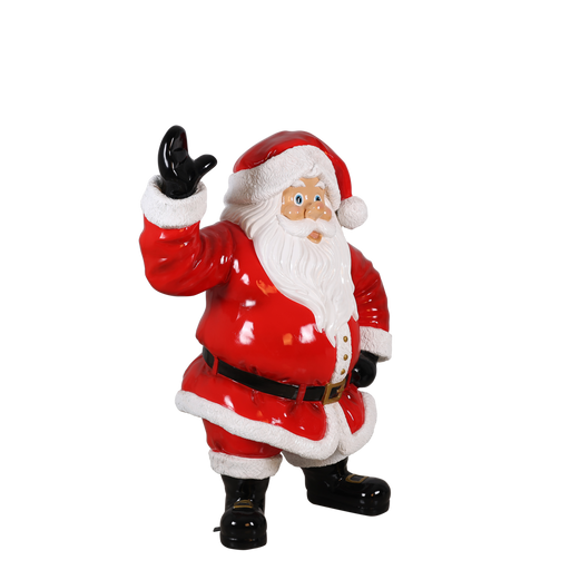 4.5 FT Santa Claus Waving With Black Gloves