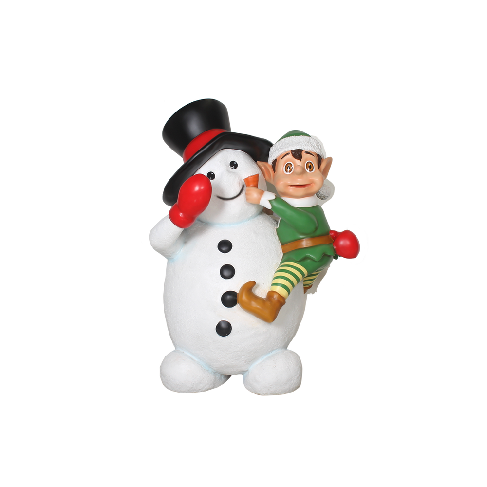 5 FT Green Santa Elf On Snowman