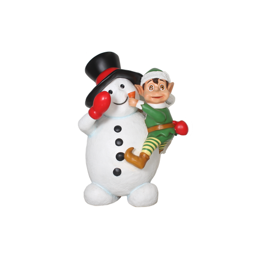 5 FT Green Santa Elf On Snowman