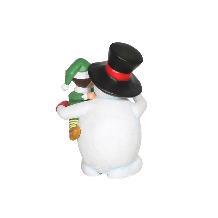 5 FT Green Santa Elf On Snowman