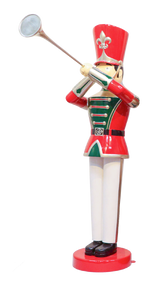 6 FT Red, Green, Gold, and White Toy Soldier With Trumpet