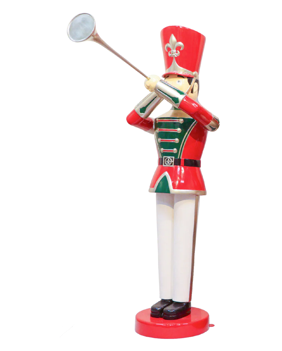 9 FT Red, White & Green Toy Soldier With Trumpet
