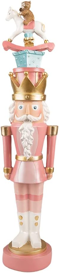 20" Pink Pearl Nutcracker with Rocking Horse