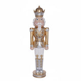 3 FT White, Gold, & Silver King Nutcracker