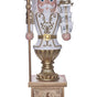 4 FT White & Gold King Nutcracker With Staff & Gifts