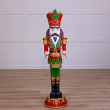 5 FT Red & Green Nutcracker with Music & Multicolor LED Battery Operated Lights