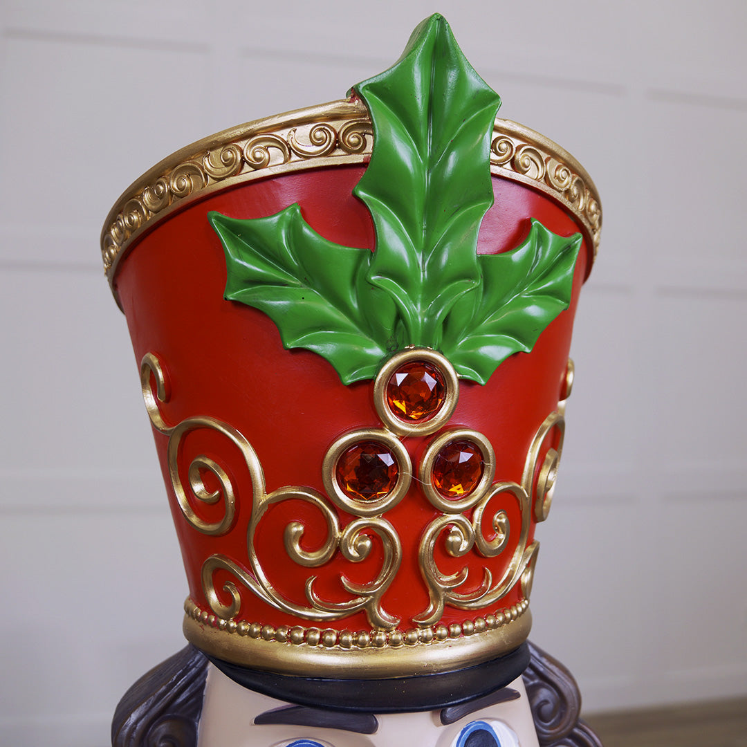 5 FT Red & Green Nutcracker with Music & Multicolor LED Battery Operated Lights