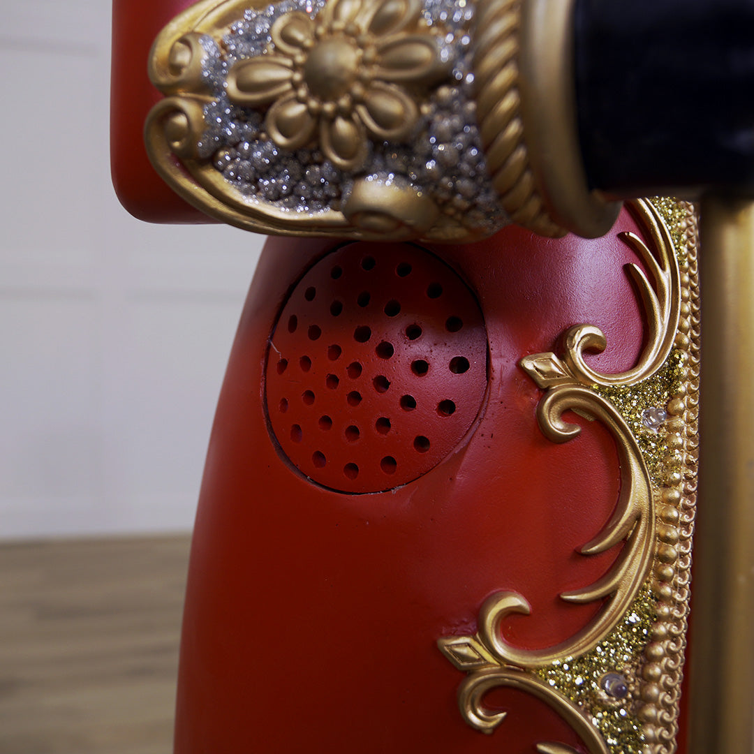 5 FT Red & Gold King Nutcracker with Music and Multicolor LED Lights