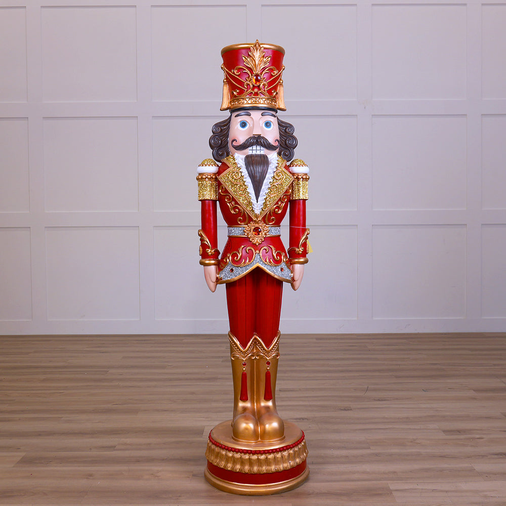 6 FT Red & Gold Nutcracker With Multicolor LED Lights & Music