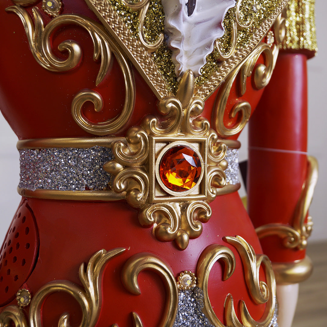 6 FT Red & Gold Nutcracker With Multicolor LED Lights & Music