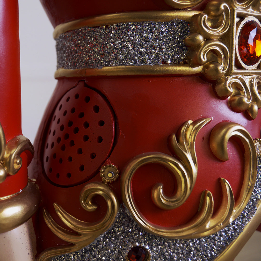 6 FT Red & Gold Nutcracker With Multicolor LED Lights & Music