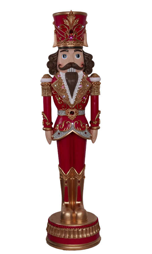 6 FT Red & Gold Nutcracker With Multicolor LED Lights & Music
