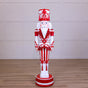 6 FT Red & White Stripe King Nutcracker With Music and Warm White LED Lights