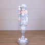 6 FT Silver & White King Nutcracker with Music & Warm White LED Lights