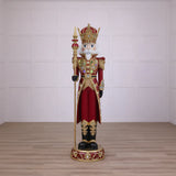 8 FT Red & Gold King Nutcracker with Music & Warm White LED Lights