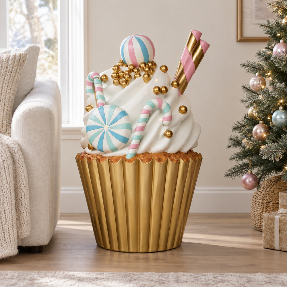 3.3 FT Pink & Blue LED Candy Sprinkled Cupcake Battery Operated