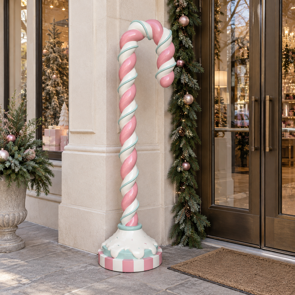 6 FT Pink & White Candy Cane