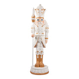 6 FT Lighted White & Gold Nutcracker