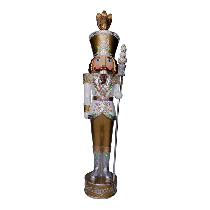 8 FT Gold & White Warm White LED Nutcracker